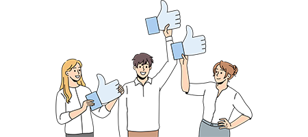 気軽な「いいね」で共感や称賛を伝えることも可能イメージ